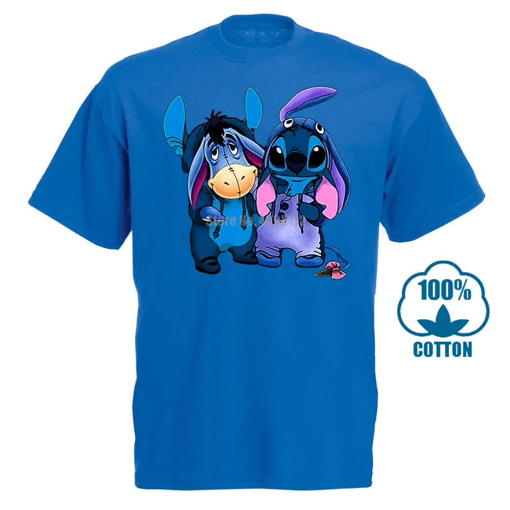 Eeyore и Stitch мы лучшая футболка друзей черные хлопковые мужские S 6Xl Сделано в США - Цвет: Синий