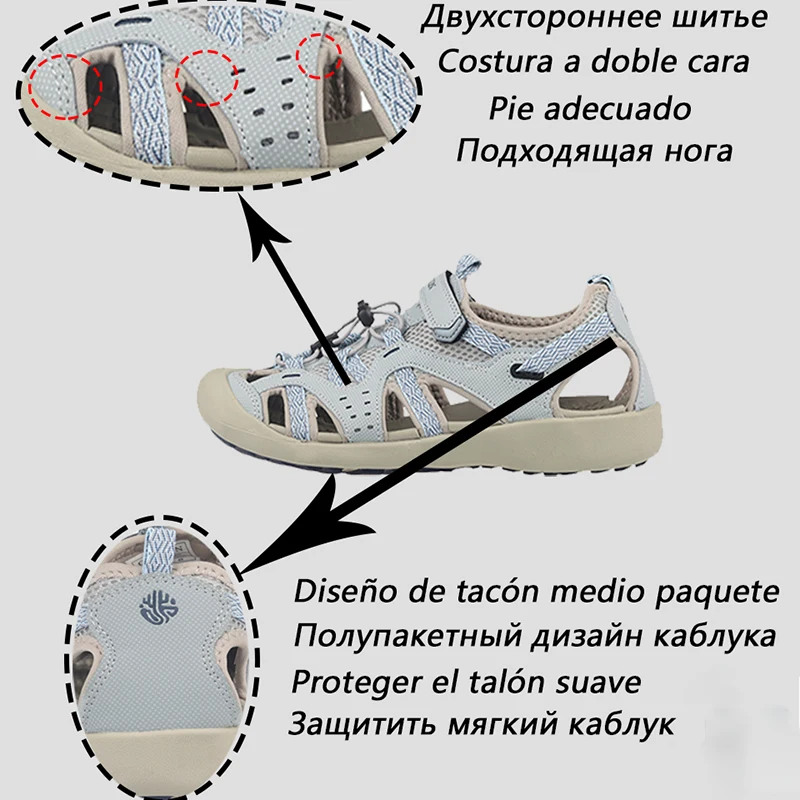 GRITION/уличные сандалии для женщин Сезон лето Удобная спортивная пляжная обувь