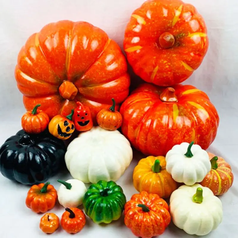 

Realistic Fake Artificial Small Pumpkin for Fall Party Table Fireplace Decor DIY Craft Harvest Halloween Thanksgiving Ornaments