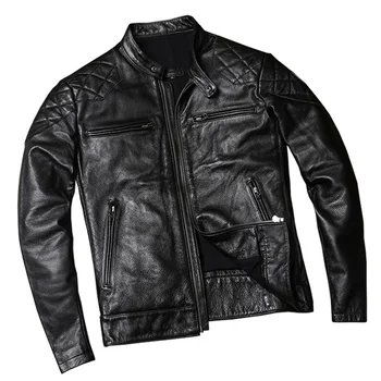 

Z-BKHM SUPER OFFER! Read Description! Asian size good quality cow leather jacket genuine cowhide cowhide leather jacket