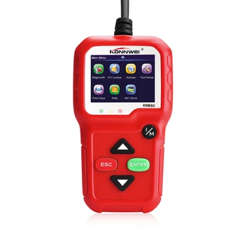 

KW680 Car Diagnostic Tool OBDII Vehicle Scanner Code Support MEL- Malfunction Indicator Light Multilanguage