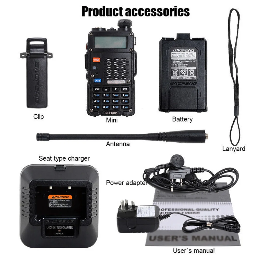 Профессиональный двухсторонний радиоприемник Walkie Talkie ж/аксессуары трансивер, монтируемый без инструментов частотный диапазон(МГц): 400-480 МГц 136-174 МГц