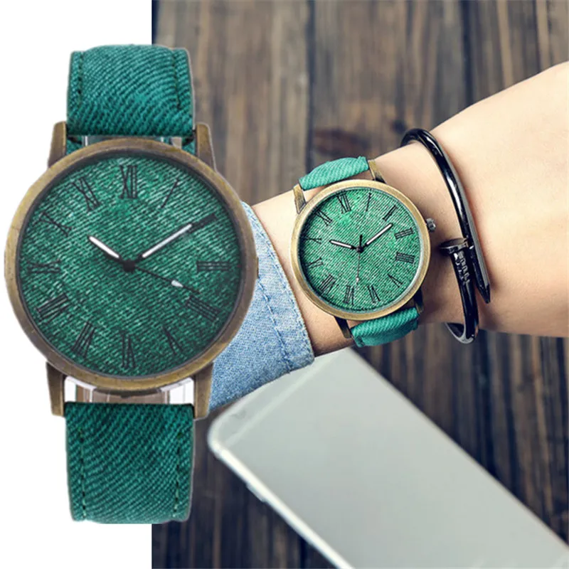 Relojes женские кварцевые часы 2020 джинсовый дизайн кожаный ремешок мужские