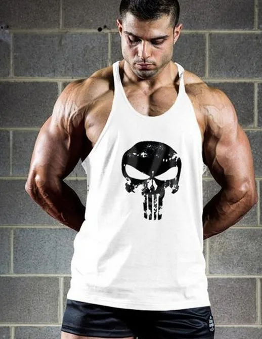 4 Mens Weightlifting Sport Stringer Tank Top Men Bodybuilding and Fitness Man Singlets Tanktop Shirts gym Printing Clothes - Цвет: 4