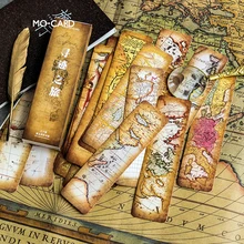 30 Pieces/Set Vintage Retro Map Design Bookmarks Paper Book Reading Maker Page Student School Office Stationery Supplies