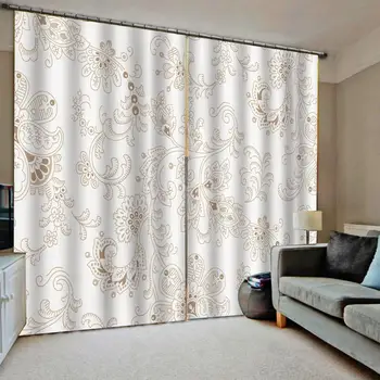 

Morden curtains Simple flower curtains 3D Curtain Printing Blockout Polyester Blackout curtain