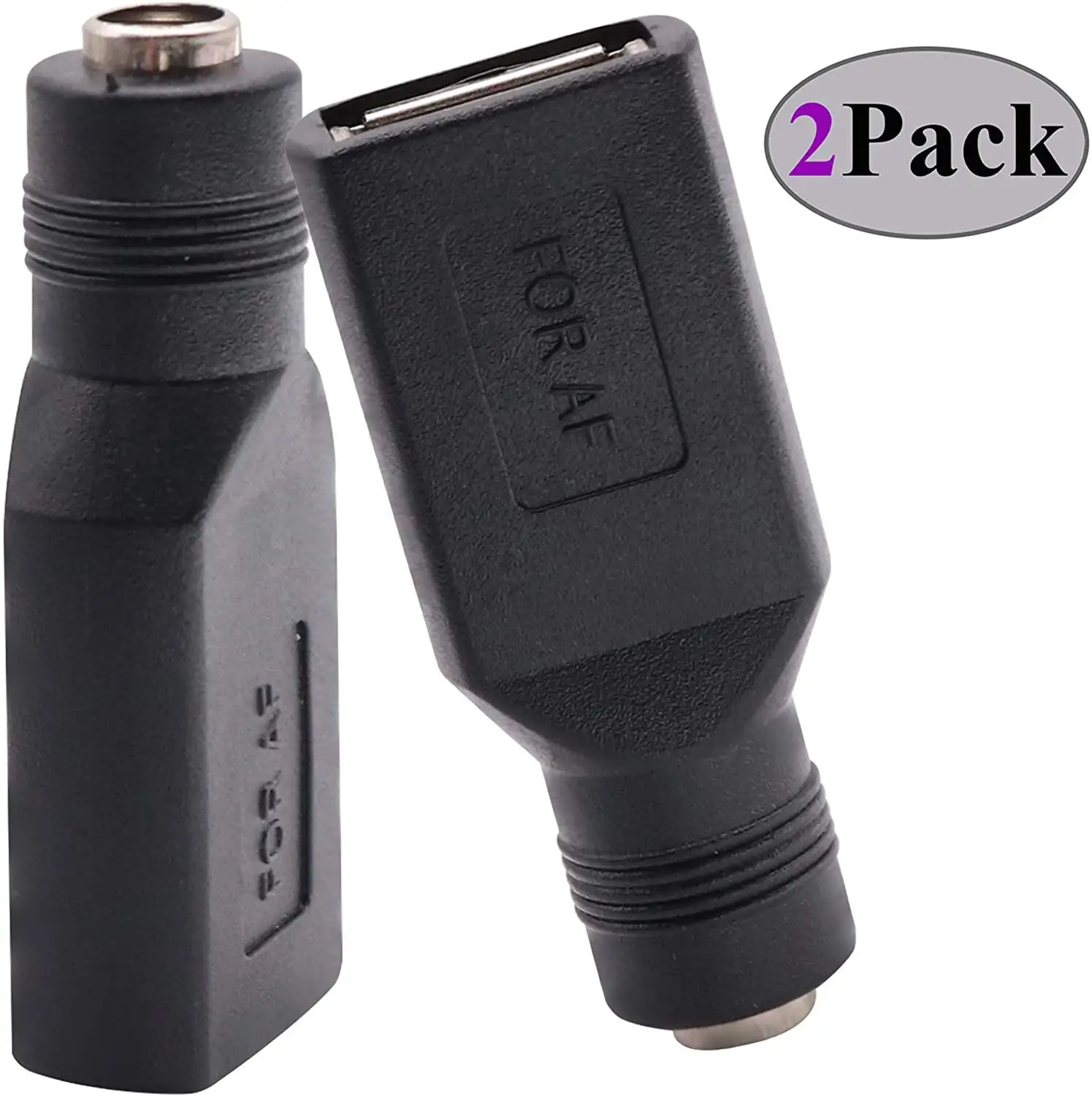 2pack USB 2.0 A Female to DC 5.5x2.1mm DC Connector Charge Barrel Jack Power Adapter USB 5V Connector or Charging Device
