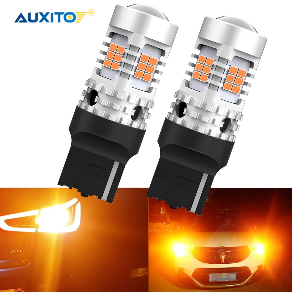 AUXITO 2x T20 7440 W21W светодиодный Canbus сигнала поворота Светильник лампы BA15S P21W BAU15S PY21W
