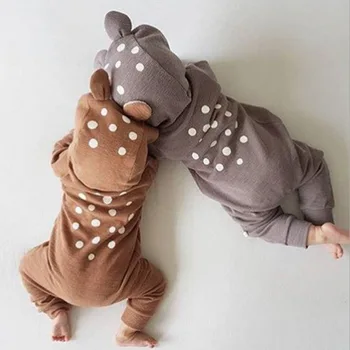 

Newborn Infant Unisex Baby Animal Costume Winter Autumn Bear Hooded Romper Cosplay Jumpsuit