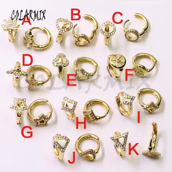 

10 pairs Multi kinds stud earrings ear rings rainbow zircon stud hook earrings crystal earrings for women jewelry gift 50835