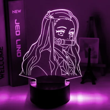 

Kimetsu No Yaiba Nezuko Kamado Figure Led Night Light for Bedroom Decor Nightlight Kids Child Table 3d Lamp Demon Slayer Gift