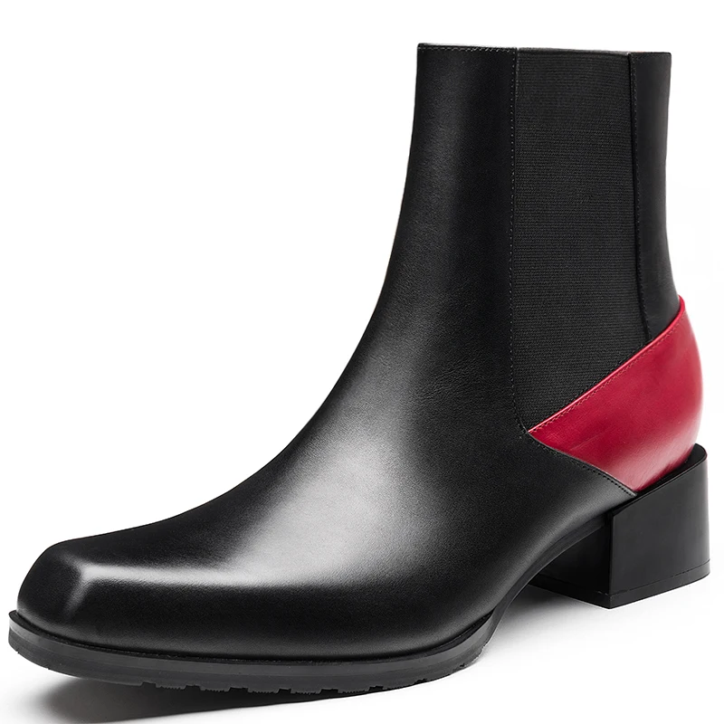 5cm High Heels Men Boots Genuine 