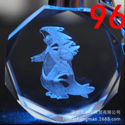 Карманный монстр мультфильм брелок Покемон Blastoise Charmander Пикачу светодиодный светильник кристалл кулон брелок Детская игрушка посылка Llavero - Цвет: 96