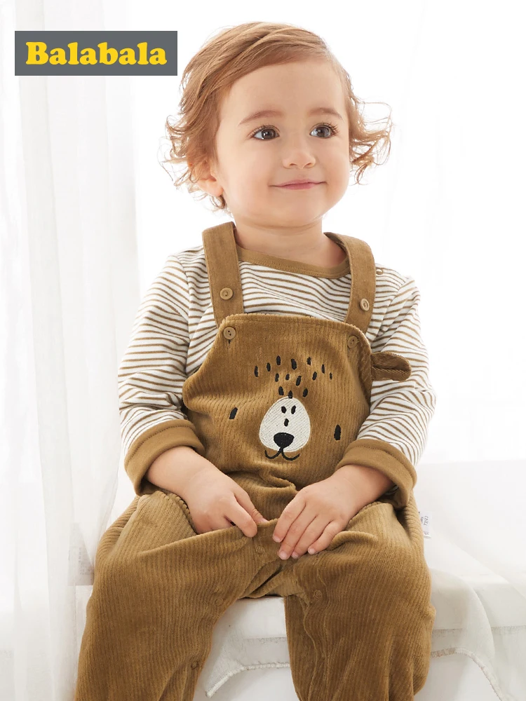 Balabala/весенне осенние повседневные комплекты одежды для новорожденных Хлопковые
