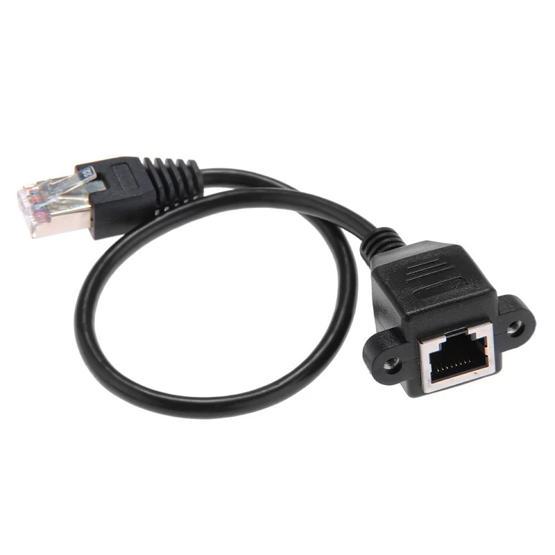 1 фут RJ45 папа-мама винт Панель Крепление Ethernet LAN Сетевой удлинитель