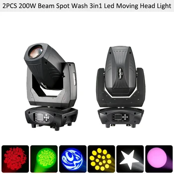 

US Stock 2pcs/lot 200w 3in1 Beam Moving Head Light Spot Wash Effect for Party Stage Light DMX512 DJ stage lighting