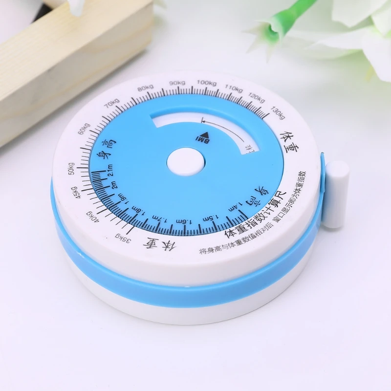 

150cm BMI Tape Measure Body Mass Index Retractable Tapes Diet Weight Loss Ruler E65F