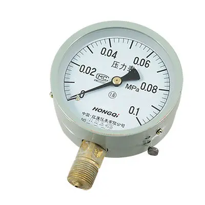 

Air Water 0.1 Mpa White Dial Black Hand Pressure Gauge