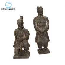 Strongwell-escultura de guerreros chinos de terracota, estatua de caballero, armadura de soldado antiguo, accesorios de decoración del hogar, regalo