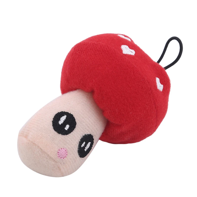 Игрушка для кошек, собак, жевательных игрушек, пищащие звуковые игрушки для домашних животных, плюшевая игрушка для игры, жевательная пищащая кошка, собака, чистка зубов - Цвет: mushroom