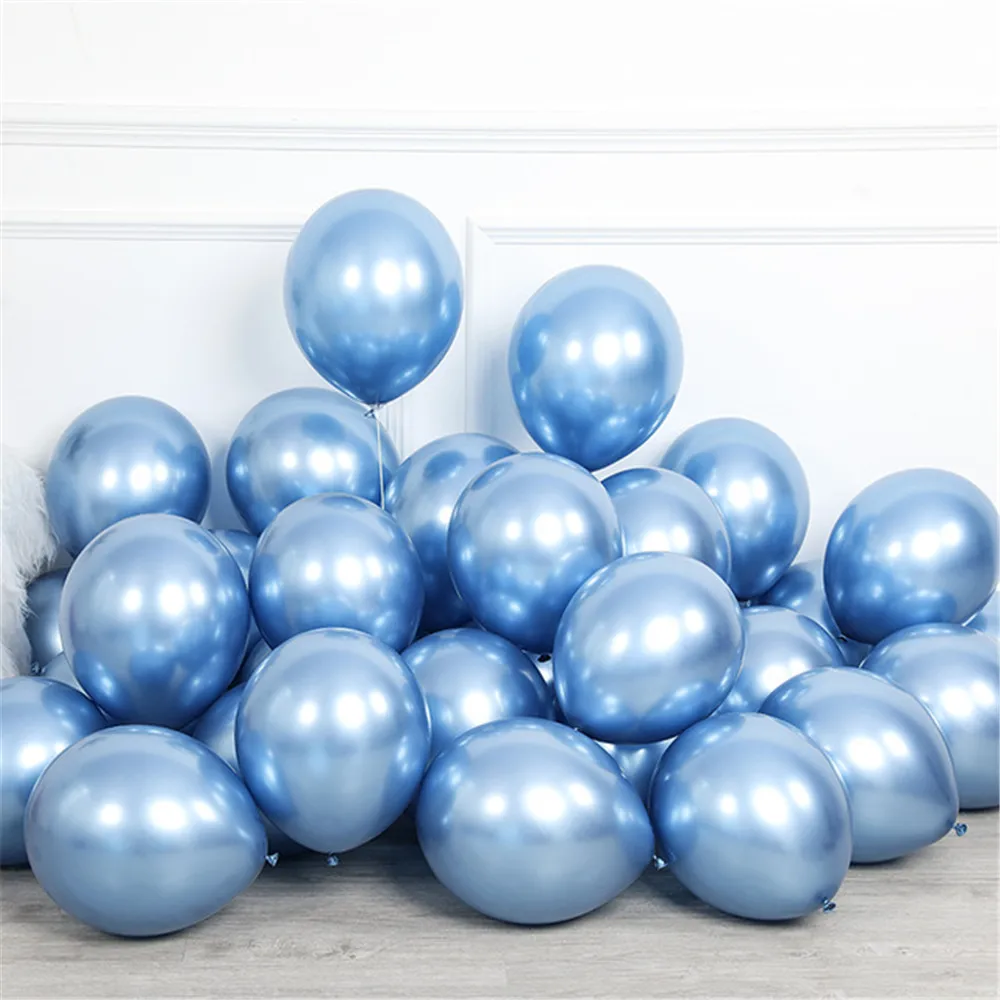 20pcs 12inch New Glossy Baby Pink Metal Pearl Latex Balloon Rose Gold Thick Chrome Metallic Globos Wedding Birthday Party Decor