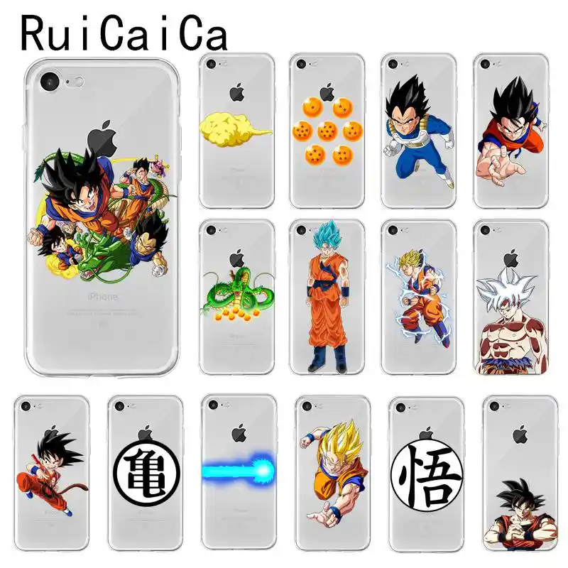 Ruicaicaドラゴンボールzアニメ悟空漫画diy印刷描画電話ケースiphone 8 7 6 6sプラスx Xs最大 5 5s Se Xr 10 カバー Aliexpress