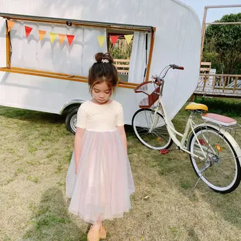 

summer baby dress cotton mesh patchwork design sweet kids dresses