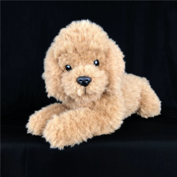 

about 38cm lying ted dog plush toy simulation dog soft doll pillow birthday gift w2887