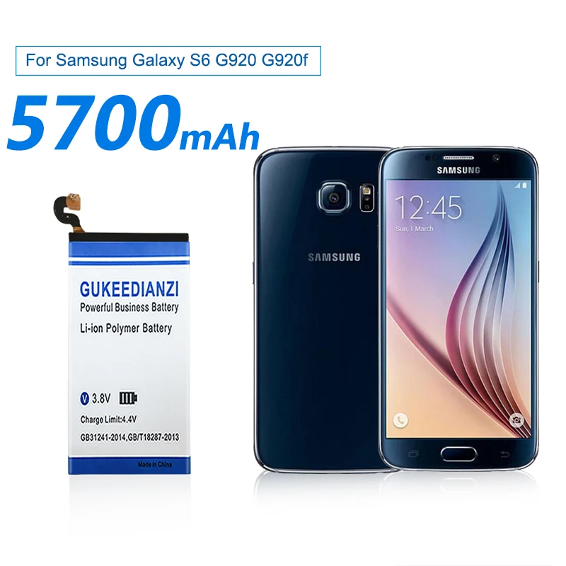 Аккумулятор GUKEEDIANZI для Samsung Galaxy S5 S6 S7 S8 S3 S4 NFC Edge Plus G950F G930F G920F G900F G925F G935F