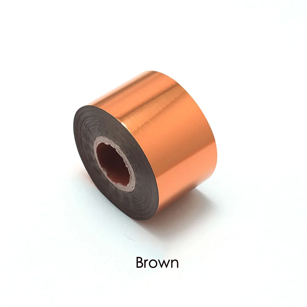 4 см горячее тиснение рулон фольги позолоченная бумага теплопередача анодированная позолоченная бумага кожа ПВХ дерево тиснение Логотип Инструмент DIY120M длина - Цвет: Brown