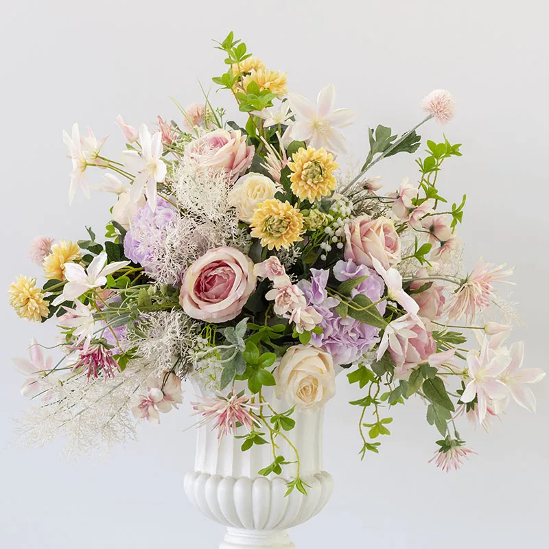 Custom wedding silk flower props Roman flowerpot Road Flower artificial flower ball wedding T stage flower art layout - Цвет: H-flower ball