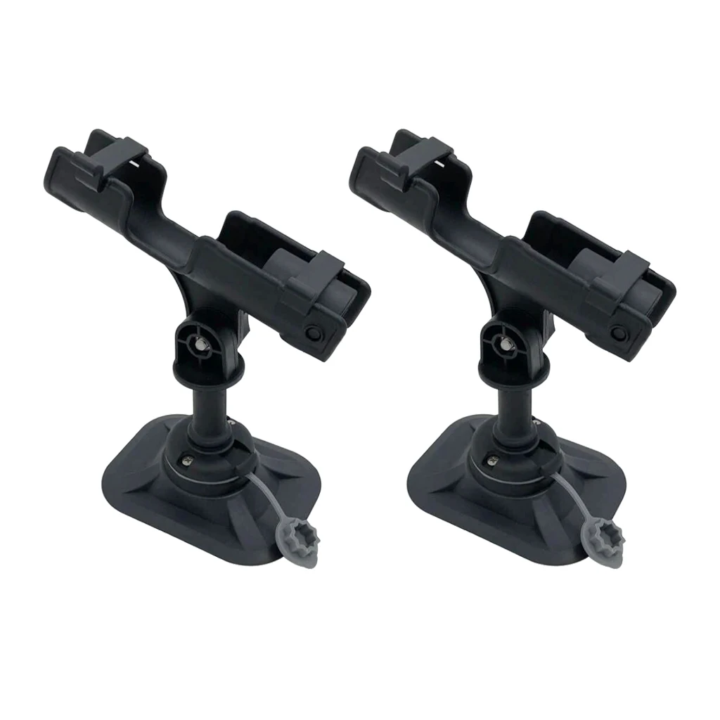 2pcs Fishing Rod Holder for Kayak Boat with Rib Mount, Pole Rods Rack 360 Degree Adjustment (Black)