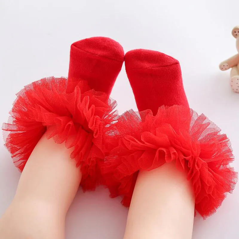 Новые детские кружевные носки, кружевные танцевальные носки для маленьких девочек на весну и осень, носки для девочек