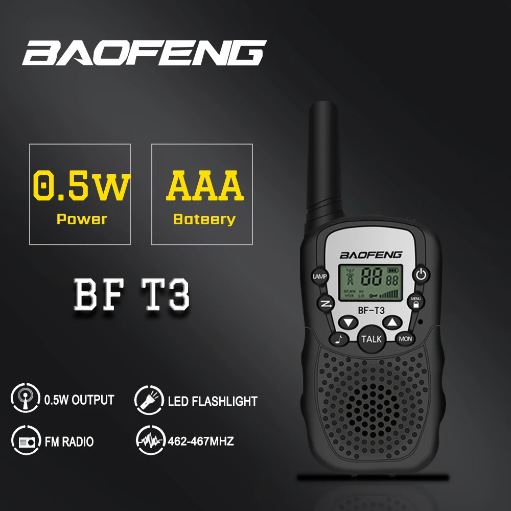 2 шт./лот Baofeng мини BF T3 рация лучший подарок для детей портативная беспроводная