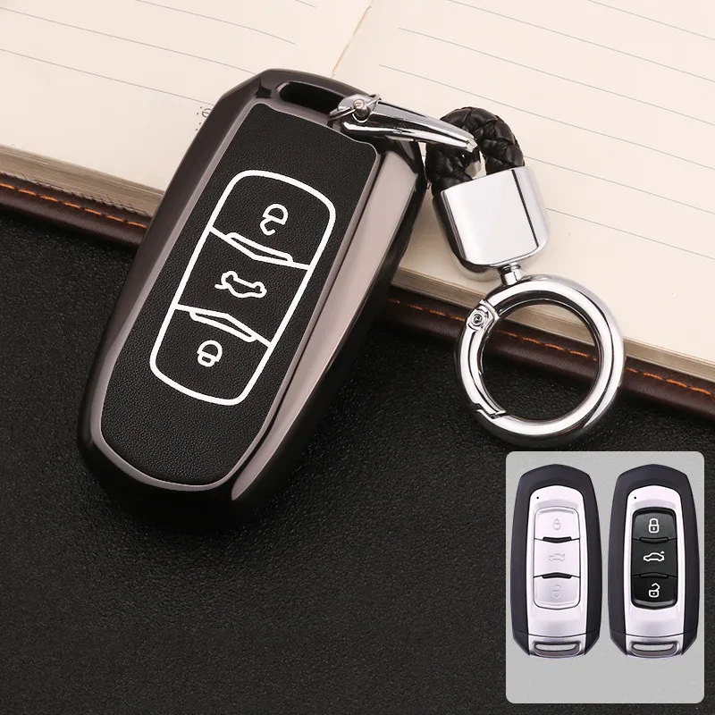 Горячая цинковый сплав светящийся Чехол для автомобильного смарт-ключа для Geely Atlas Boyue NL3 EX7 Emgrand X7 EmgrarandX7 SUV GT GC9 boruiAccessories - Название цвета: A-black