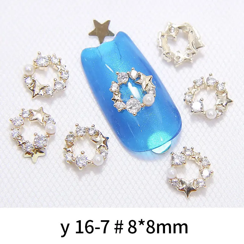 5pcs/lot 3D Christmas Tree Snowflake Zircon Crystal Nail Art Rhinestone Alloy metal manicure DIY Nail Decoration Nails charms - Цвет: y16-7