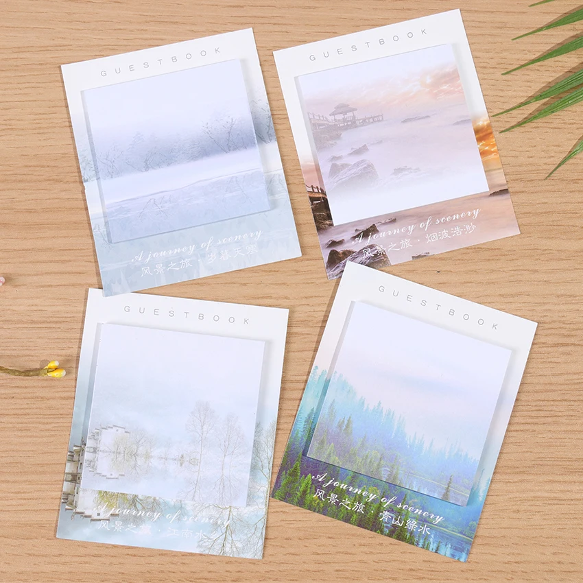 1 шт. креативный пейзаж путешествия Блокнот записная книжка канцелярские бумажные наклейки офисные школьные принадлежности