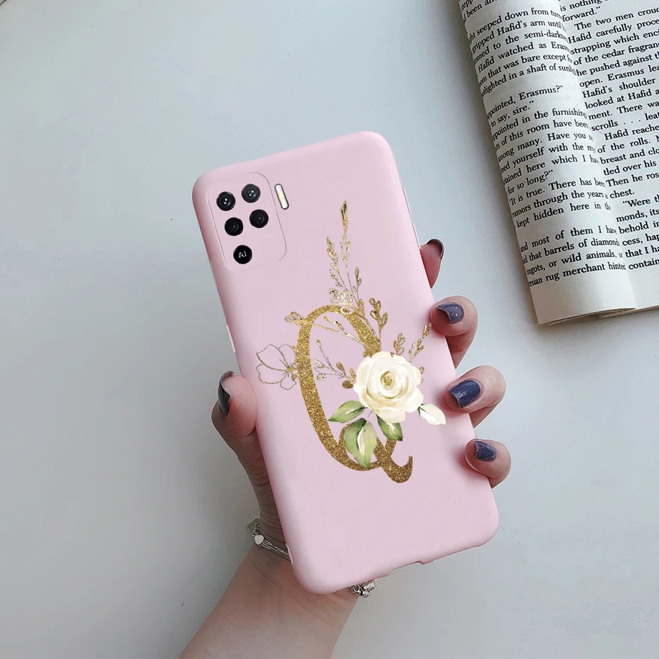 Phone Cases For OPPO A94 F19 Pro Reno 5 Lite Silicone Back Soft Case Cute Letters Cover Shockproof Bumper For OPPO A94 5G Case casing oppo Cases For OPPO