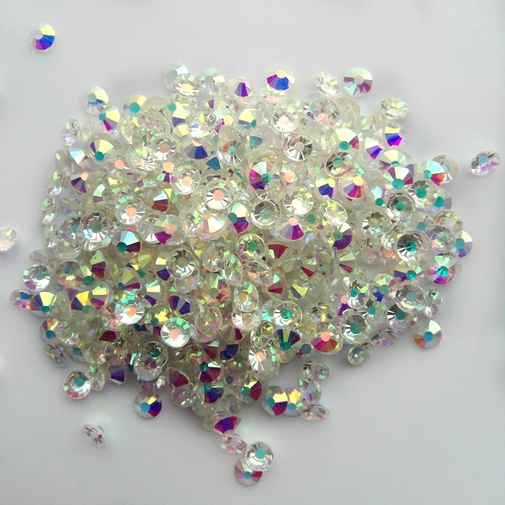 YANRUO 2058 Transparente AB Nicht-Hotfix Unfolierte Rückseite Kristall AB Strass-Steine für Nagelkunst und Bastelarbeiten DIY – Detail 4
