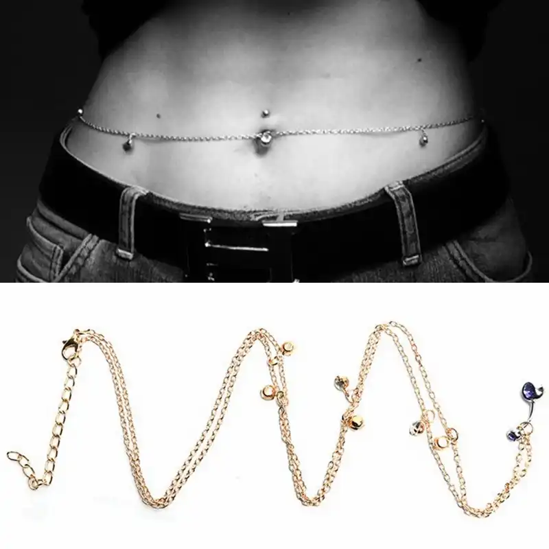 3pcs Body Jewelry Belly Waist Chain