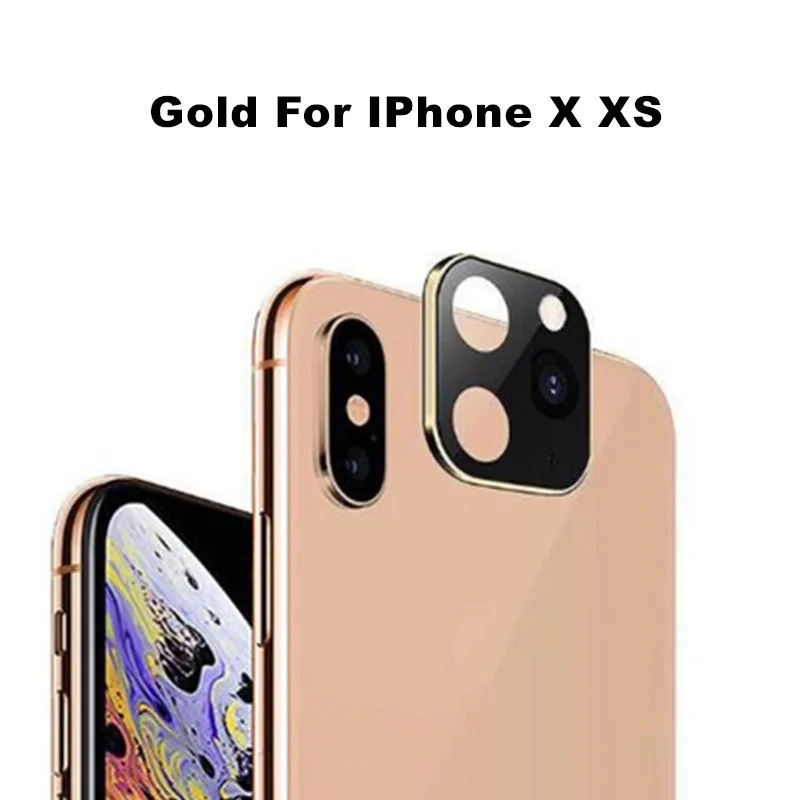 Металлическая крышка объектива для iPhone 11 Pro Max объектив для iPhone X XR XS Max Защита объектива камеры - Цвет: Gold For IPhoneX XS