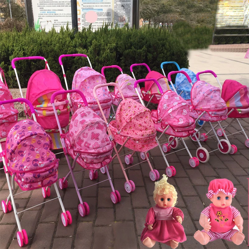 

New Baby Carriage Stroller Trolley Nursery Furniture Toys for Doll Pretend Play Educational Toys for Children Girls Gift