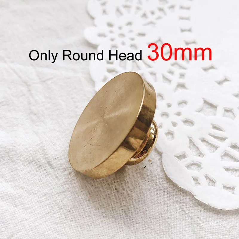 Round Head 30mm WHISM металлический латунный уплотнительный штамп с деревянной ручкой для скрапбукинга уплотнительный воск штамп латунная головка круглая квадратная Медная головка 25 30 мм - Цвет: Round Head 30mm