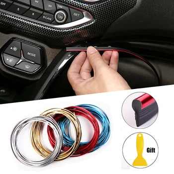 

5M Universal Car Headlight Decoration Strip Moulding Car-styling Accessories Car Cover Trim Dashboard Door Edge Styling Interior