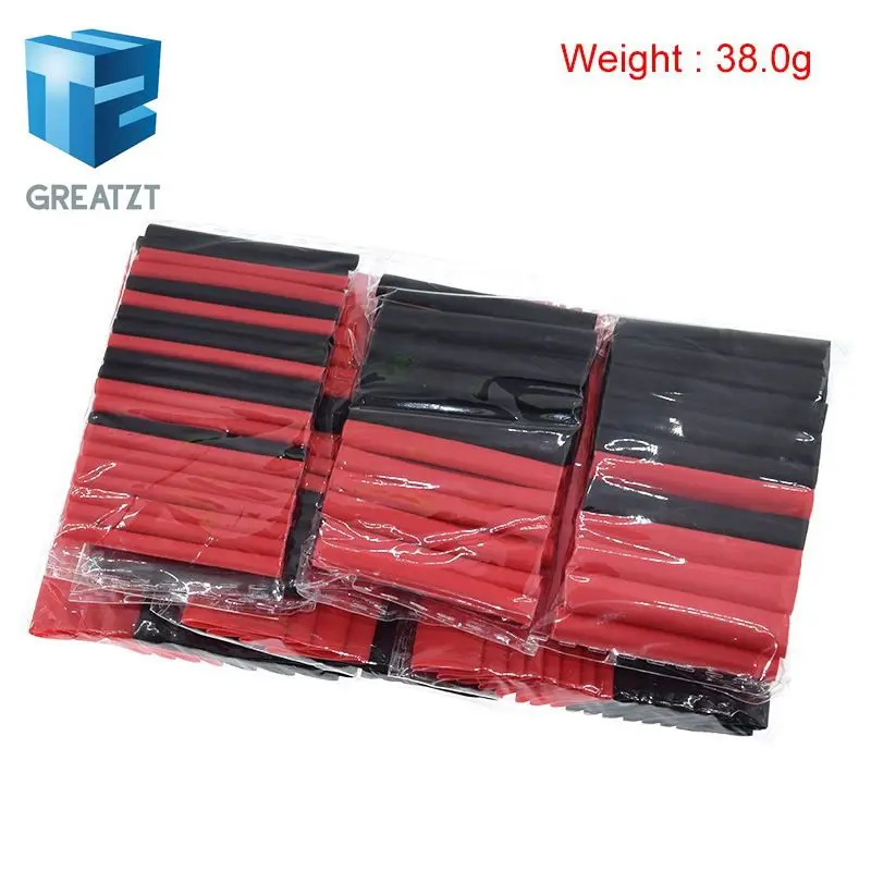 Heat Shrink Tubing 1set=150 PCS 7.28m Black And Red 2:1 Assortment Heat Shrink Tubing Tube Car Cable Sleeving Wrap Wire Kit