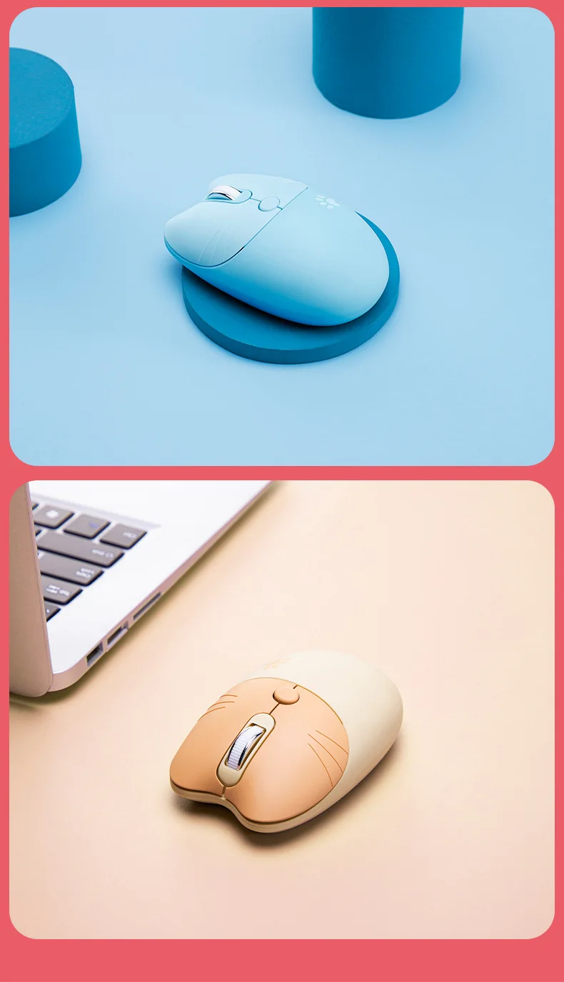 silent wireless mouse Dual-mode Mouse 2.4g Wireless Mouse Bluetooth Mouse Cute Cartoon Mice Ergonomic 3D Office Mouse for Kid Girl Gift PC Tablet microsoft wireless keyboard and mouse