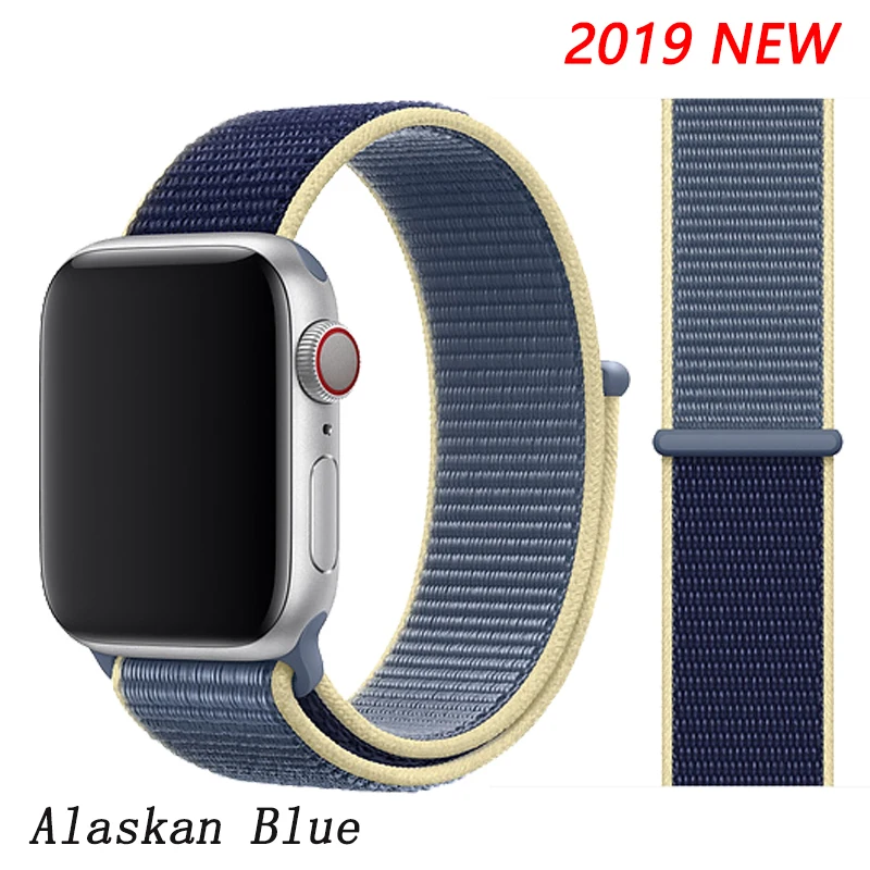 Ремешок для apple watch 5 4 ремешок 44 мм 40 мм Correa 42 мм 38 мм iwatch 5 4 3 2 нейлоновый браслет pulseira ремешок для часов - Цвет ремешка: Alaskan Blue