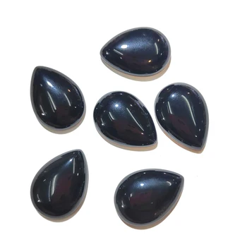 

10 PCS Natural Stones Black Agates Cabochon Water Drop Shape No Hole Beads for Making Jewelry DIY Ring accessories Loose Beads
