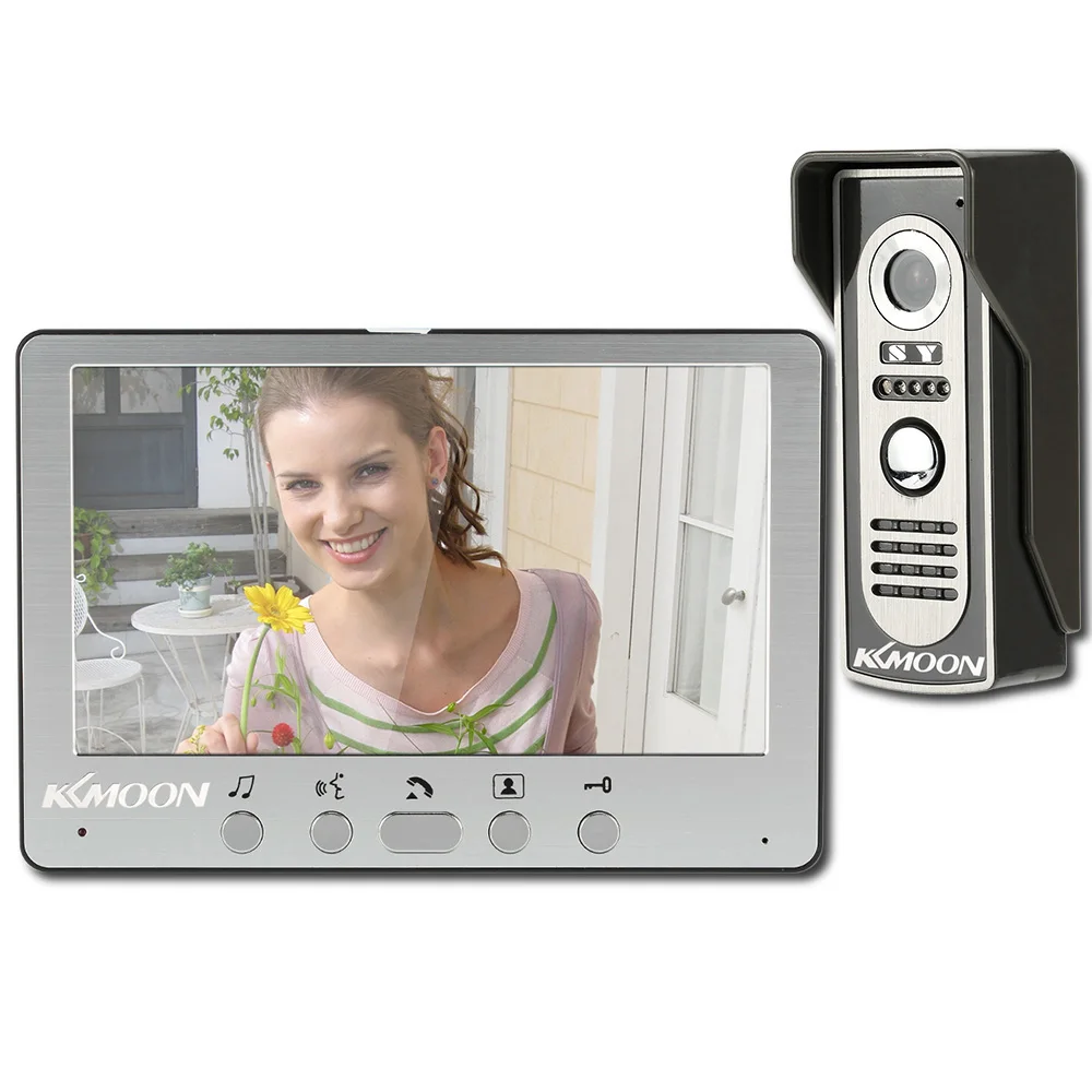 700TVL KKmoon 7” Visual Doorbell Intercom with Outdoor Monitoring and Camera Support
