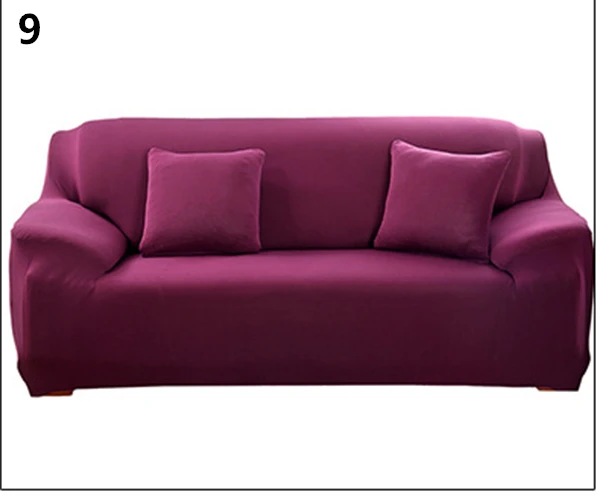 1/2/3/4 местный чехлы для диванов спандекс современный Эластичный полиэстер однотонные диване чехол стульев протектор мебели Гостиная 6 цветов - Цвет: Bean red